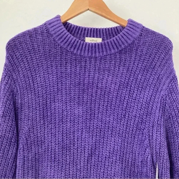Wilfred Aritzia Astrial Purple Pullover Knit Sweater Size S Crewneck Casual - Picture 3 of 8